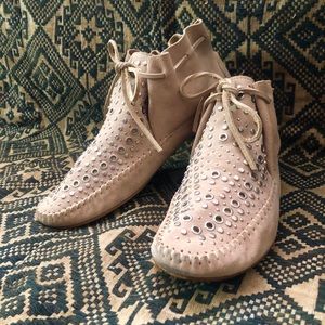 Zara studded suede festival moccasins size 7